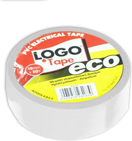 Logo Insulation Tape 19mm x 20m PVC White White
