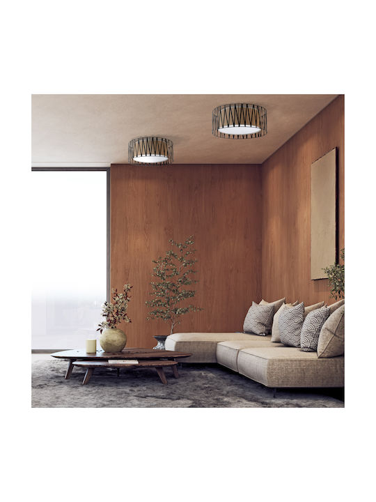 TK Lighting Πλαφονιέρα Οροφής 50εκ. Καφέ με Ντουί E27
