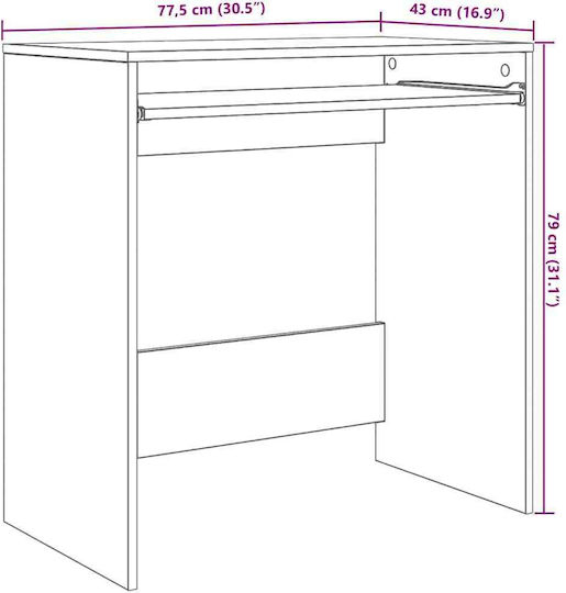 Γραφείο Υπολογιστή Lumarko Ξύλινο Μαύρη Δρυς 77.5x43x79εκ.