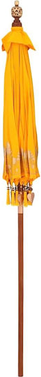 Round Wooden Yellow Garden & Terrace Parasol Φ2.5xΥ2.5m