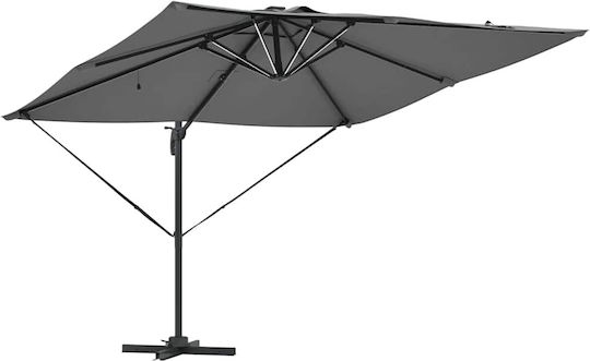 Hanging Aluminum Grey Garden & Terrace Parasol 2.85x2.85xHeight 2.7m
