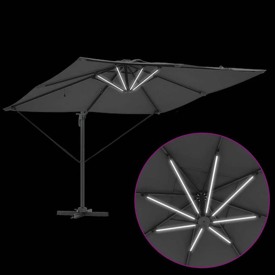 Hanging Aluminum Grey Garden & Terrace Parasol 2.85x2.85xHeight 2.7m