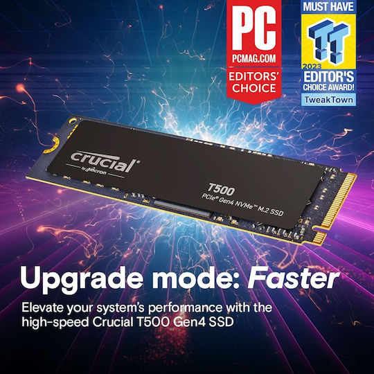 Crucial T500 SSD 4TB τύπου M.2 με σύνδεση PCI Express 4.0 (PS5 Compatible) CT4000T500SSD3