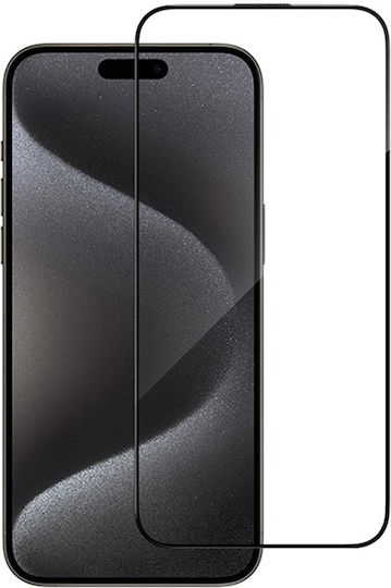 Blueo Tempered Glass Μαύρο (iPhone 15 Pro)