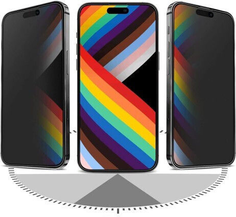 3D Поверителност Мат Закалено стъкло Черен (iPhone 15 Plus)