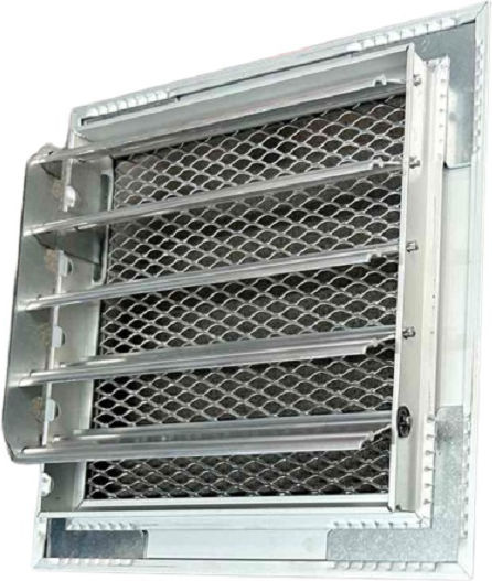 Karkon Square Fireplace Air Shutter Silver PAL-2020 ST 20x20cm