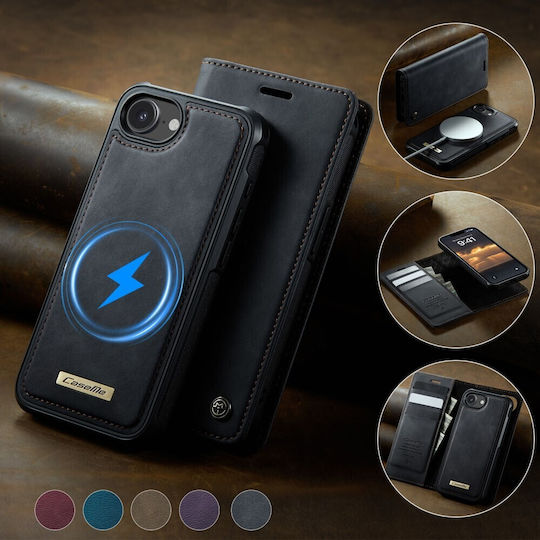 Caseme Book Σιλικόνης Μαύρο (iPhone 17e / 16e)