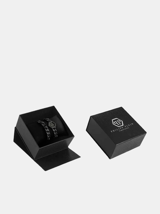 Philipp Plein Hexagon Groumette Дамски Часовник 28мм Кварцов Черен