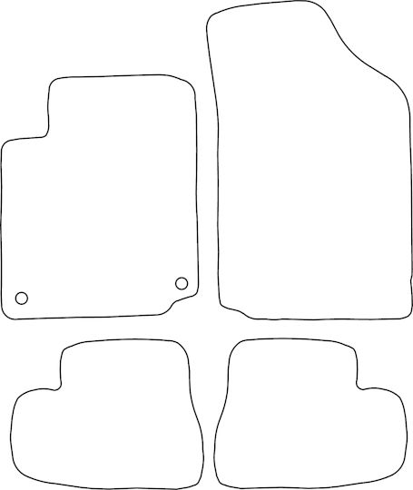 Set Covorașe Velur Potrivite Citroen C3 I 2002-2009 Margine Albastră