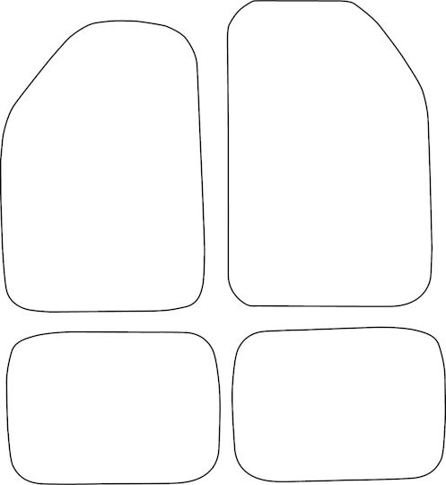 Set Velour Car Mats Matching Renault Thalia I 1998-2007 Blue Edging
