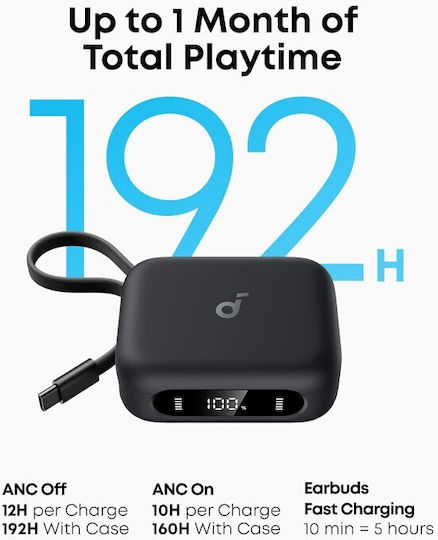 Soundcore by Anker P41i In-Ear Bluetooth-Freisprecheinrichtung Kopfhörer mit Schweißresistenz und Ladeetui Schwarz
