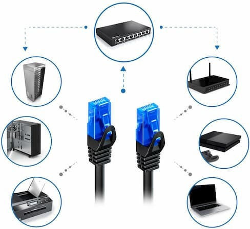 DeleyCON U/UTP Cat.6 Ethernet Network Cable 2m Black