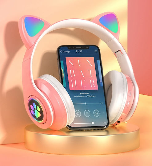 Aptel Kabellose Bluetooth Kinder Am Ohr Kopfhörer mit Radio mit 6 Stunden Betriebszeit Rosa