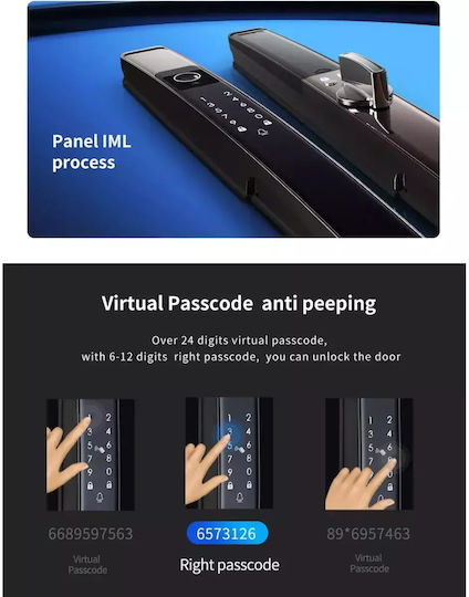 Încuietoare electronică cu Wi-Fi Neagră