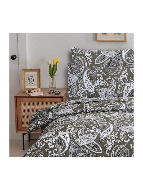 Casa Colori Сет Чаршафи Двойни с Ластик 140x200+30см. Paisly Brown Paisley 4бр