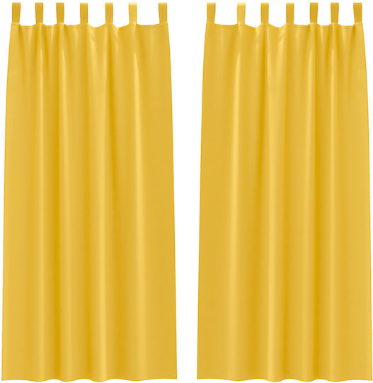 vidaXL Set Perdele cu Bretele Galbene 140x225cm