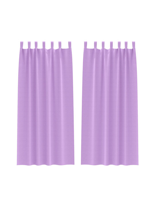 vidaXL Purple Blackout Window Curtains Set with Tab Top 140x225cm