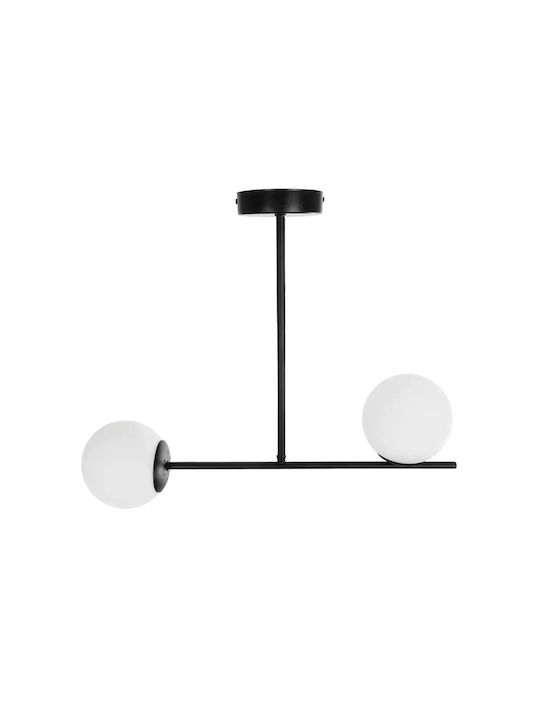 GloboStar Globus Pendant Light Black Ball with Socket E27 65x15x23cm