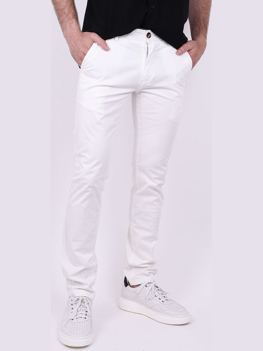Trousers Chino in Slim Fit Off White