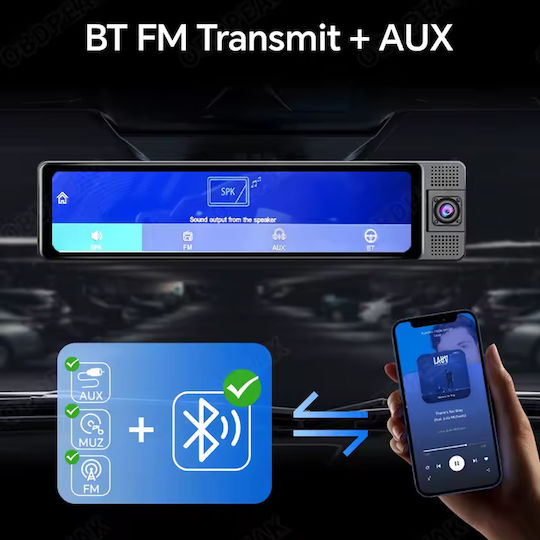 Carmedia Mirror Car DVR Set with Rear Camera