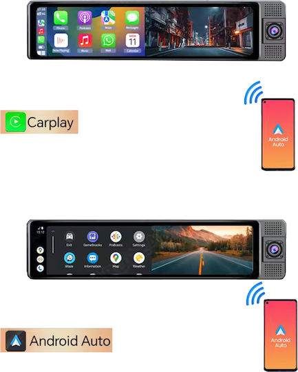 Carmedia Mirror Car DVR Set with Rear Camera