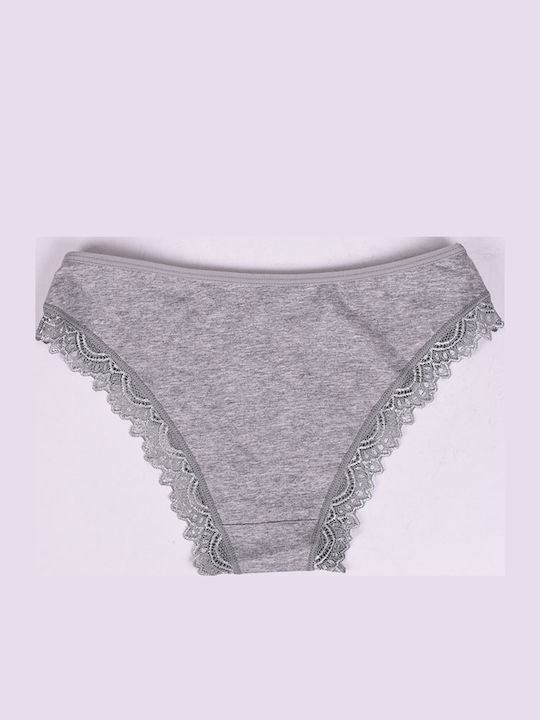 Women's Slip with Lace Gray