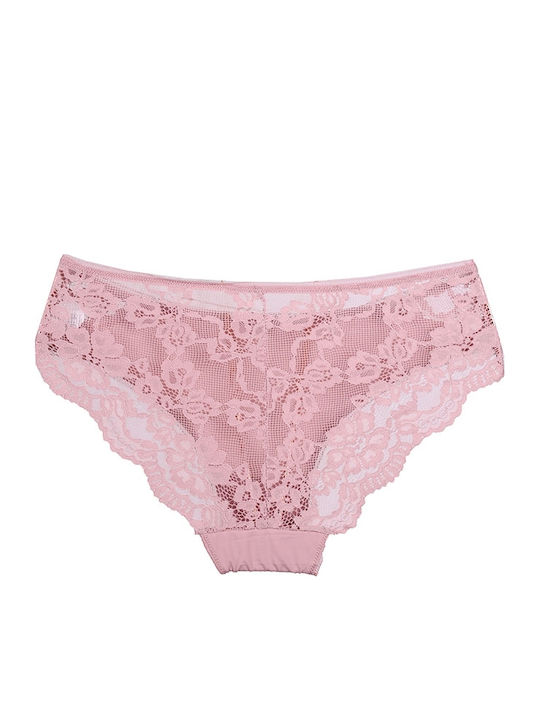 Women's Slip with Lace Pink