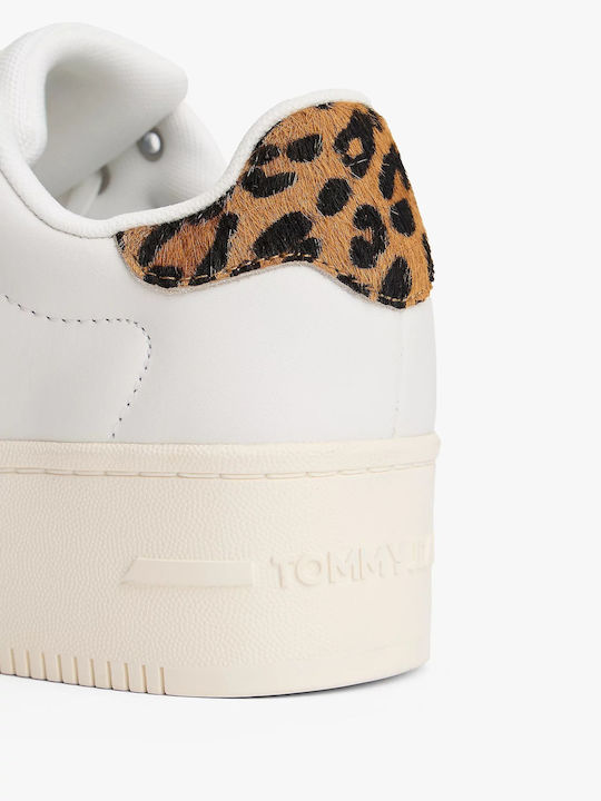 Флатформи Sneakers Εκρού Λεοπαρ
