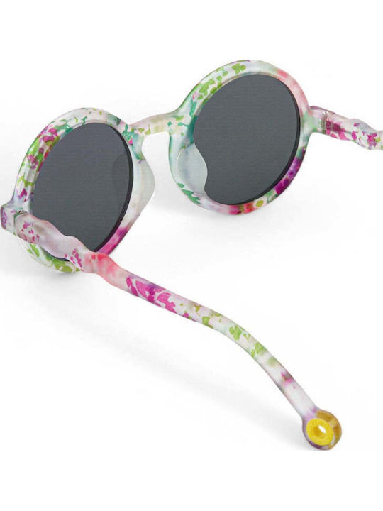 Olivio & Co Classic Στρογγυλά Παιδικά Γυαλιά Ηλίου με Polarized Φακό Λουλούδια Λευκά για 5-12 Ετών