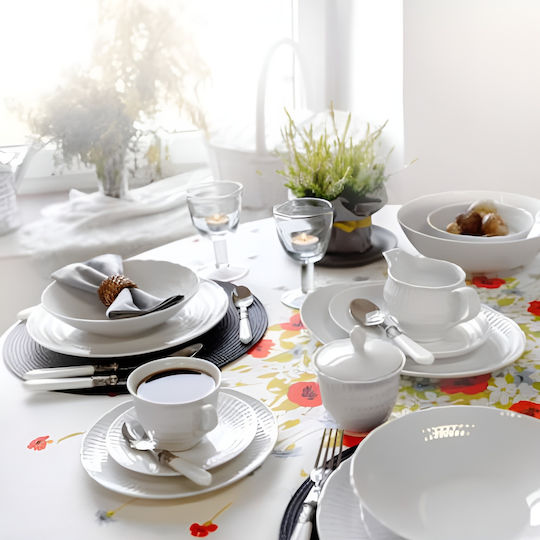 Lubiana White Porcelain Dinnerware Set 71pcs