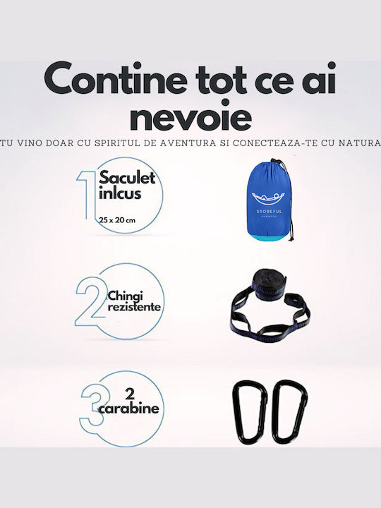 Αιώρα Αλεξίπτωτο Διπλή Υφασμάτινη Μπλε 270x140εκ.