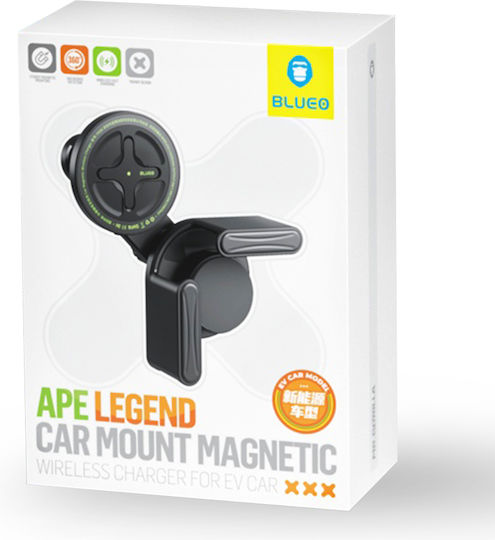 Blueo Auto Handyhalterung Kabelloses Aufladen Ape Legend Elektrisches Auto Type-c 15w Drehung 360 Grad Schwarz
