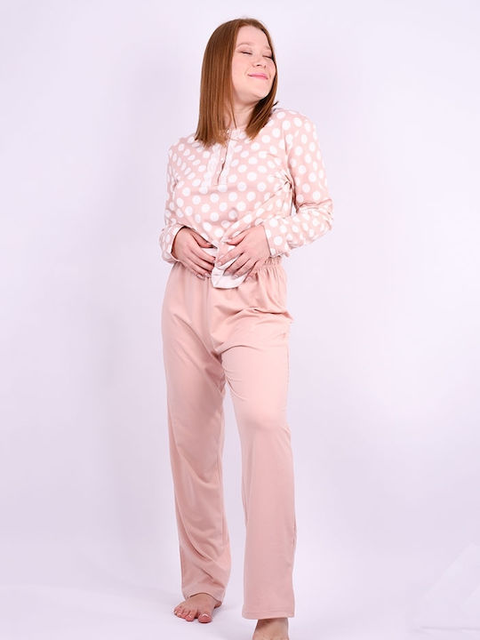Tress Winter Damen Pyjama-Set Pink