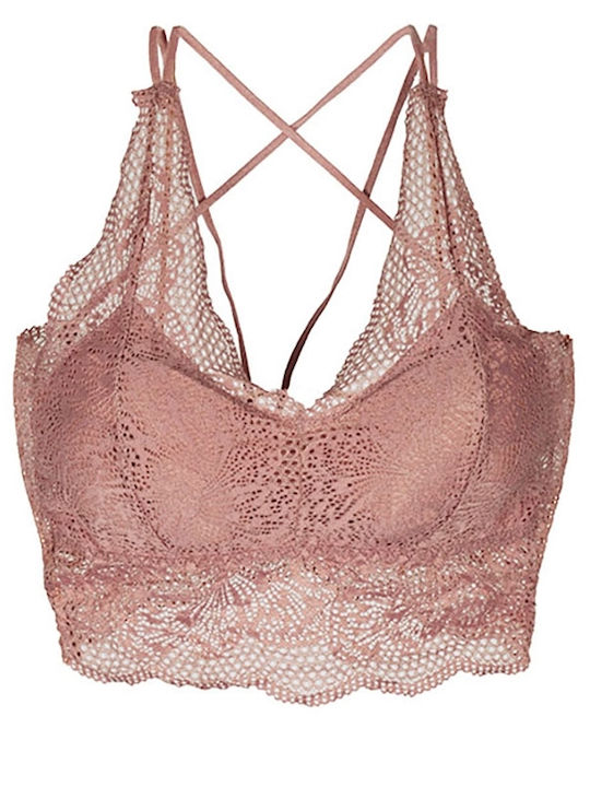 Siya Miting Δαντελένιο Σετ Εσωρούχων Bralette με Slip Μπεζ