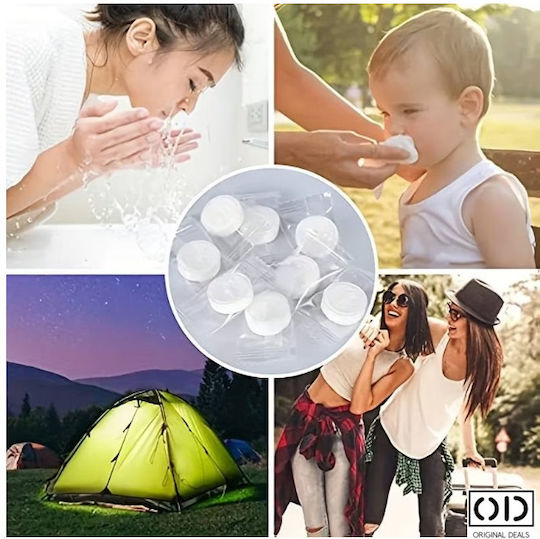 Compressed Disposable Wet Wipes Hypoallergenic Biodegradable Facial Body Hygiene Babies Children Adults Dermatologically Tested Set 100 Pieces Original Deals