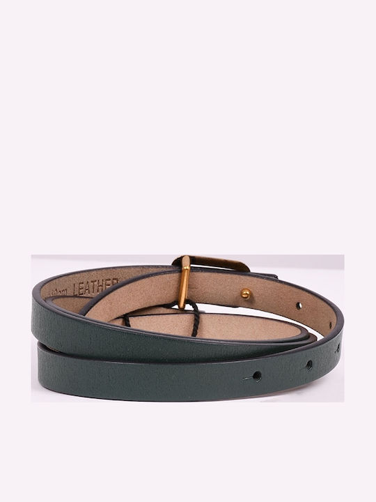 Wide Leather Women's Belt Green