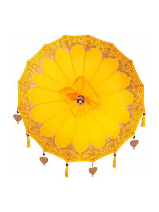 Umbrelă Rotundă Din Lemn Galbenă Φ2.6xÎ2.6m