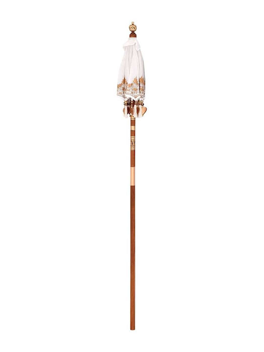 Umbrelă Rotundă Din Lemn Bej Φ2.6xÎ2.6m