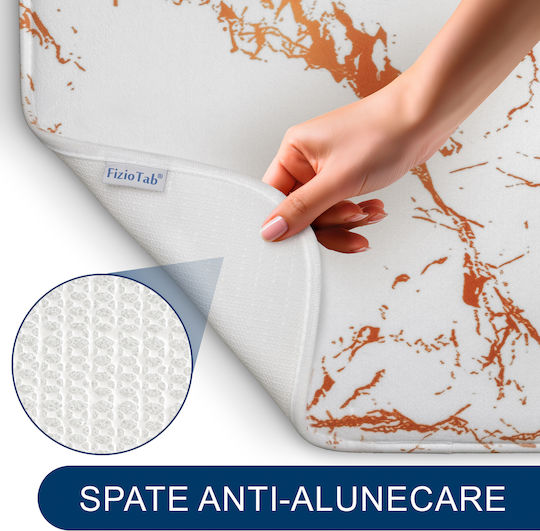 Non-Slip Bath Mats Set Toilet BeigeAbstract5 White Gold 3pcs