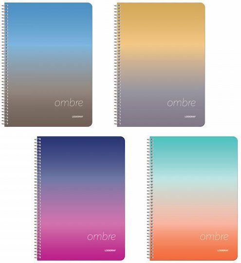 Logigraf Spiral Notebooks Ruled B5 2 Subjects Ombre 10pcs