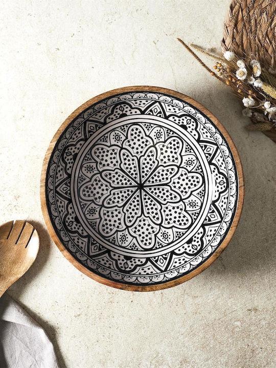 The Home Deco Factory Wooden Salad Bowl Black 33x33cm