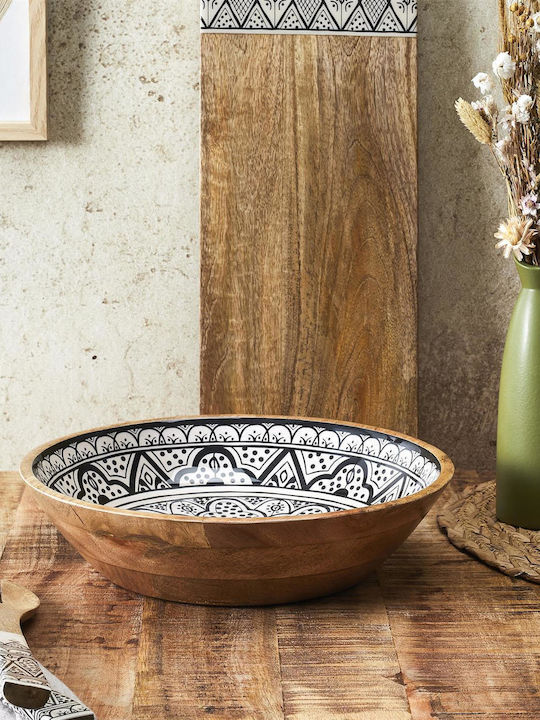 The Home Deco Factory Wooden Salad Bowl Black 33x33cm