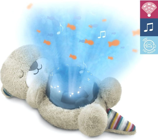 Zazu Sleep Toy Projector Otto the Otter made of Fabric with White Noise and Light for 0++ Months