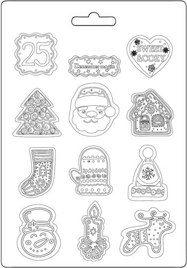 Flexible Mold A5 21x14.8cm Stamperia Candy Christmas Elements