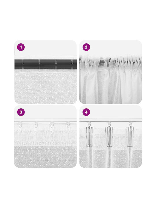 vidaXL White Window Curtain with Pencil Pleat 750x260cm