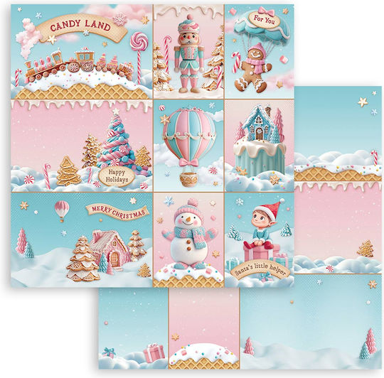 Scrapbooking-Zubehör Χαρτιά 10 Stück 20,3×20,3cm Stamperia Candy Christmas