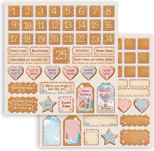 Scrapbooking-Zubehör Χαρτιά 10 Stück 20,3×20,3cm Stamperia Candy Christmas