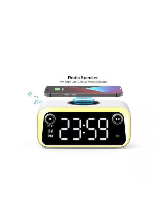 Ceas Digital de Masă cu Alarmă, Radio și Încărcare Wireless