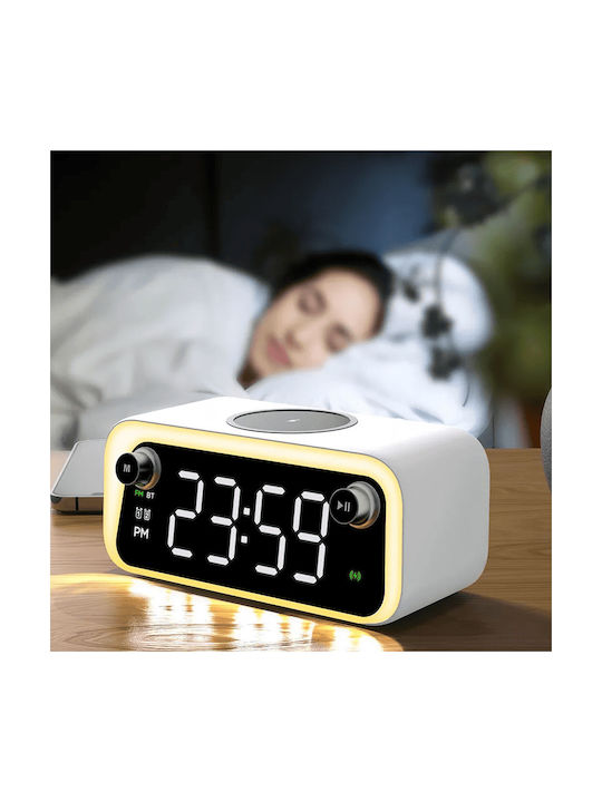 Ceas Digital de Masă cu Alarmă, Radio și Încărcare Wireless
