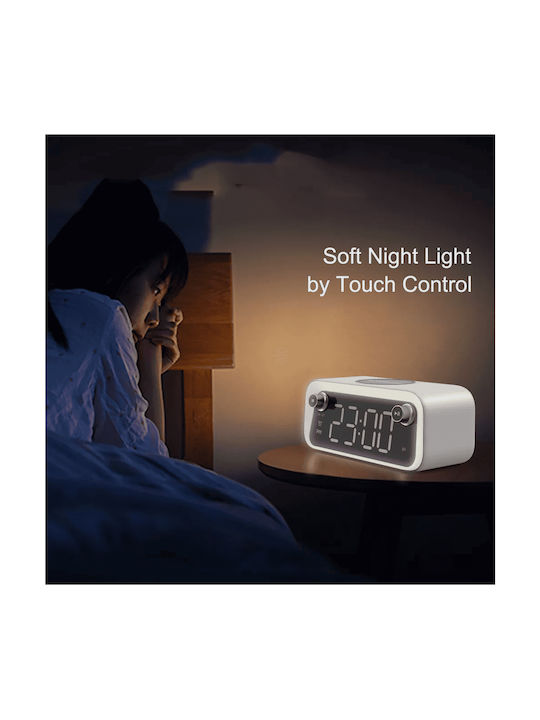 Ceas Digital de Masă cu Alarmă, Radio și Încărcare Wireless